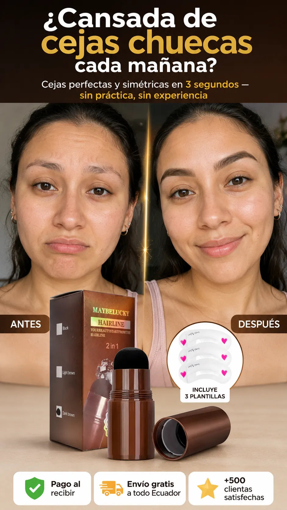 BrowLuxe™ - Cejas Perfectas en 60 Segundos, Resistente Al Agua Y Al Sudor